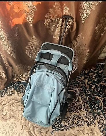 коляска luxmom: Коляска, Другой бренд, цвет - Голубой, Б/у — 3