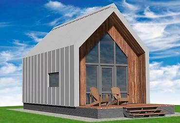 рабочий гародок: Проект компактного одноэтажного дома с мансардой в современном — 4