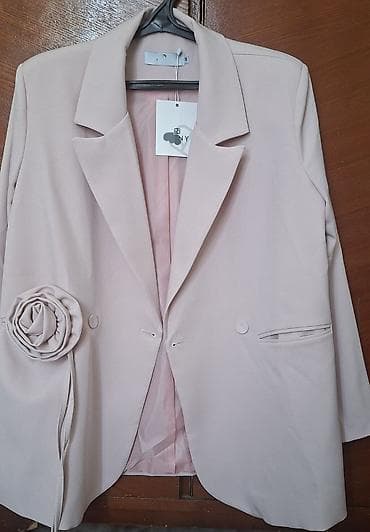Женская одежда: Женский пиджак оттенка пудрово‑розовый (нюд/бледно‑розовый). - — 2