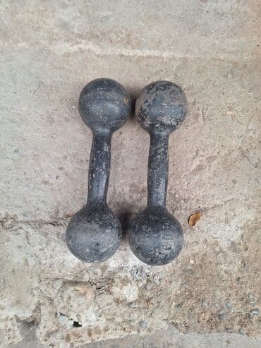 гантели для начинающих дома: Пара литых гантелей «шарики».По 5 кг СССР - Материал: чугун/сталь — 1