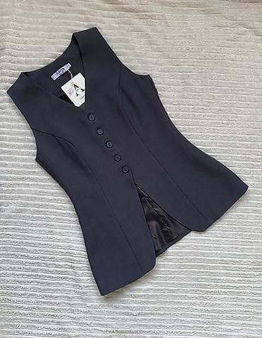 Женский классический жилет без рукавов - Цвет: темно‑серый/графит - — 1