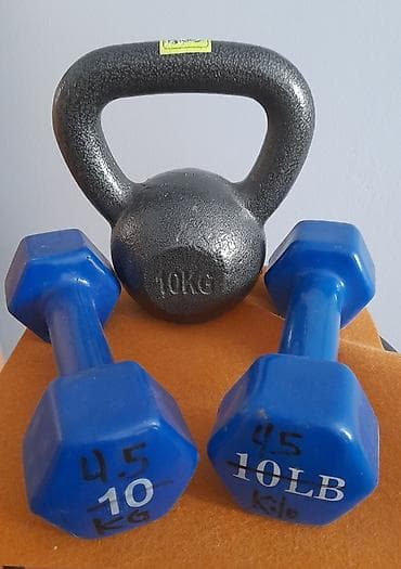 Велосипеддер: Гири и гантели, новые в наличии: - гиря, чёрная 10 кг, цена 5000 сом — 1