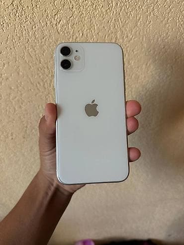 Техника и электроника: IPhone 11, Б/у, 128 ГБ, Белый, Кабель, 100 % — 1