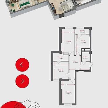 seven development: 3 комнаты, 90 м², Технопарк Элитка, 7 этаж, ПСО (под самоотделку) — 3