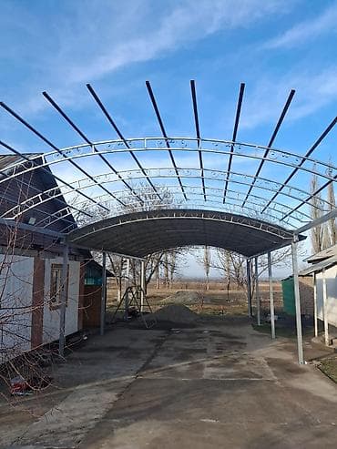 south gate: Навес, Арочный, Металл, Профнастил — 1