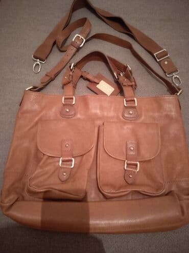 чемодан дорожный бу: Сумка натуральная кожа на сто процентов цвет терракотовый, размер  — 2