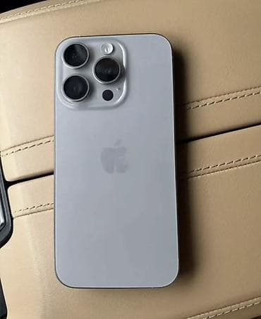 IPhone 15 Pro, Б/у, 256 ГБ, Natural Titanium, Защитное стекло, Чехол, 100 %