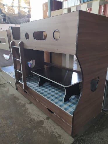 Двухъярусная детская кровать, Новый, ЛДСП, цвет - Белый