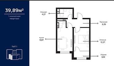 o2 development: 1 комната, 40 м², Элитка, 6 этаж, Евроремонт — 2