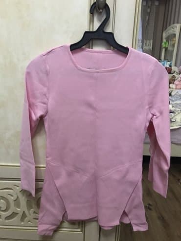 белый топ: Лонгслив, цвет - Розовый, S — 2