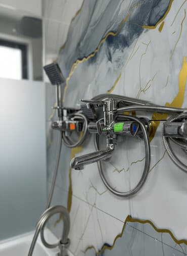 Смеситель для ванны и душа, Ручной душ, Установка: Наружный монтаж, Материал: Латунь, Функции: Без функций