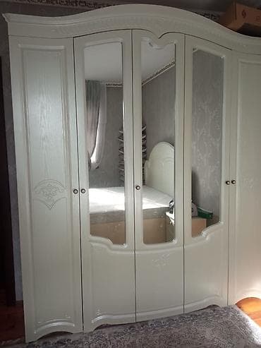 Эмерек гарнитурлары: Уктоочу бөлмө гарнитуру, Колдонулган, Комод, Эки кишилик керебет, Шкаф, Белоруссия, Өзү алып кетүү, түсү - Саргыч боз — 7