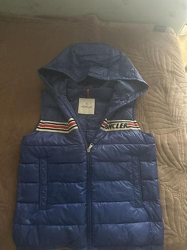 монклер: ОРИГИНАЛ Жилетка Moncler, синяя, стёганая - Классический пуховый — 4