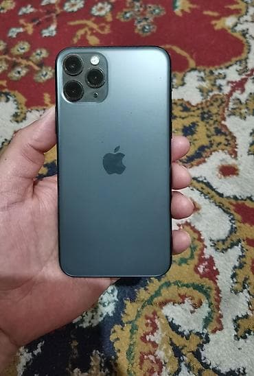 IPhone 11 Pro, Б/у, 256 ГБ, Matte Midnight Green, Чехол, 100 %