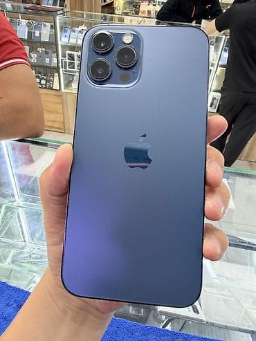 iphone 16 pro max bishkek: IPhone 12 Pro Max, Б/у, 256 ГБ, Blue Titanium, Кабель, 100 % — 1