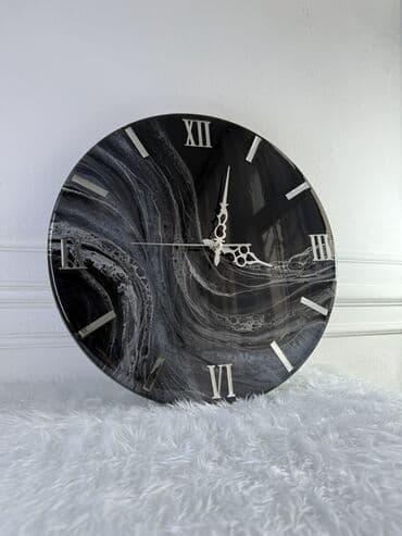 Бөлмө өсүмдүктөрү: Настенные часы ручной работы - Диаметр: 45 см - Дизайн: глянцевая — 7