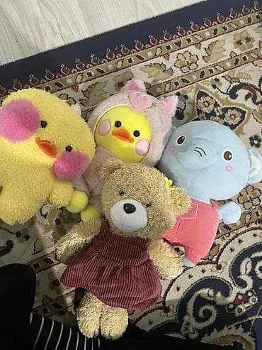 сувенирные слоники: Мягкие игрушки, - Утёнок жёлтый с розовыми щёчками, мягкий пушистый — 1