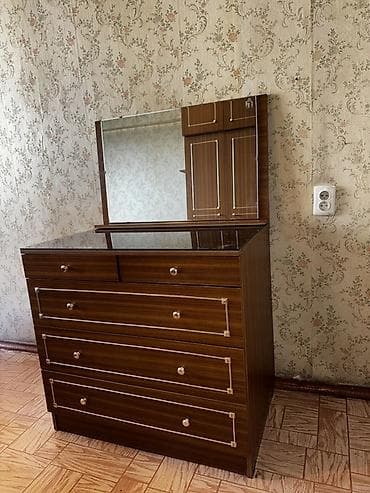 Комод для одежды, С зеркалом, ЛДСП, цвет - Коричневый