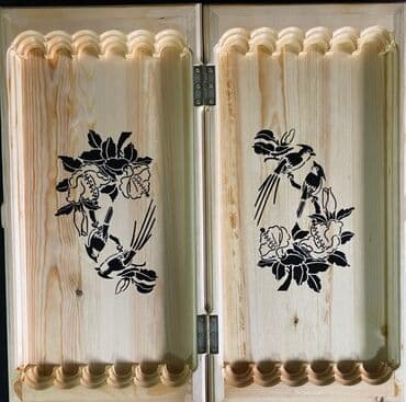 набор фишек для покера: Резные нарды из массива дерева (дуб/Орех по фактуре), ручная работа — 9