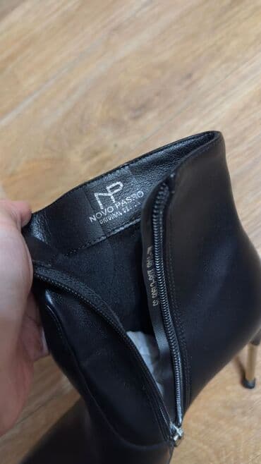 туфли черные с открытым носиком: Туфли, 35.5, NK, Б/у, цвет - Черный — 4