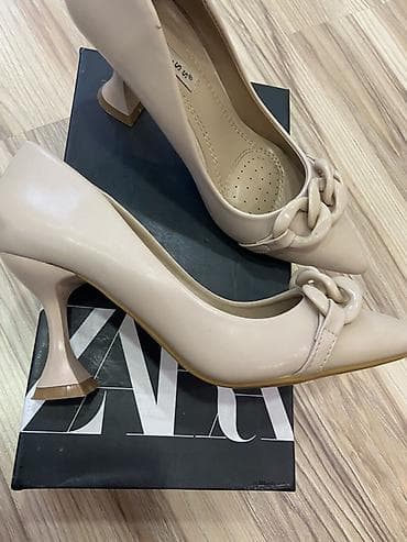 high heels: Туфли, 36, Zara, Б/у, цвет - Бежевый, Самовывоз — 3