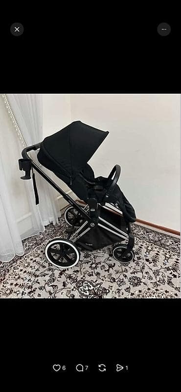 rant flex: Детская прогулочная коляска Cybex Priam цвет черный. - Компактная — 1