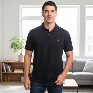 приталенный: Мужская футболка, XL, 2XL, Polo Ralph Lauren, Новый, цвет - Черный, Самовывоз — 2