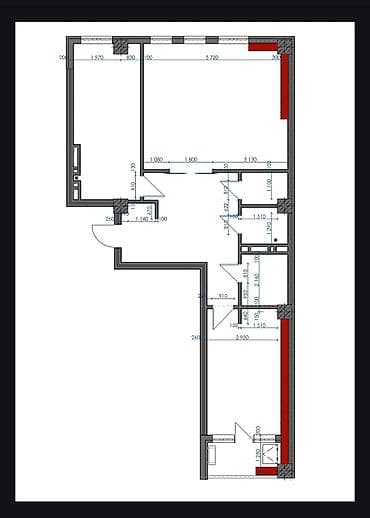 discovery studio: 2 комнаты, 94 м², Асанбай мкр Элитка, 14 этаж, ПСО (под самоотделку) — 2