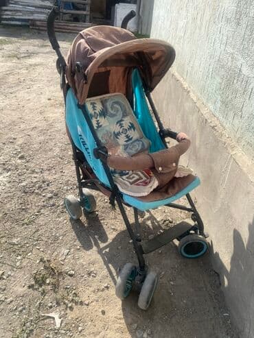 прогулочные коляски с рождения: Коляска, цвет - Коричневый, Б/у — 4