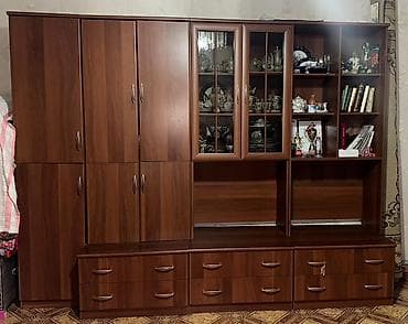 бу шкафтар: Дубал шкаф, Дубал шкаф түрү: Модулдуу, Үй, конок бөлмөсү үчүн, Өзгөчөлүктөрү: Тамак-аш идишин сактоо үчүн — 2