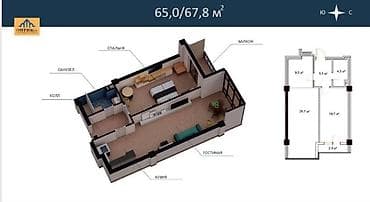 residence: 2 комнаты, 68 м², Элитка, 6 этаж, Готовая ПСО (под самоотделку) — 2
