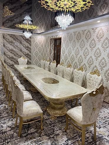 столы кофейные: Стол и стул для зала, цвет - Золотой — 1