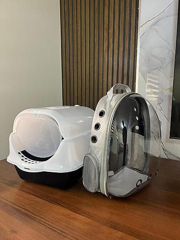 Башка аксессуарлар: Переноска-рюкзак для кошек + закрытый туалет-домик для кошек — 1
