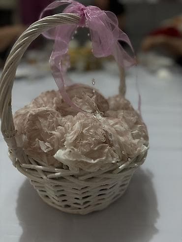 корзина для цветов: Элегантная декоративная корзинка с цветами - Плетёная корзина из — 3