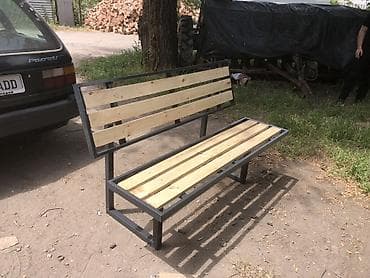 офисные столы с перегородкой: Скамейка Со спинкой, Без крыши — 3