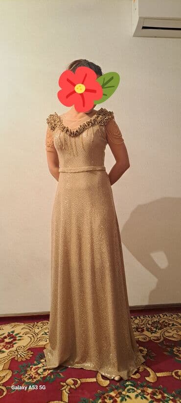 платье с пайетками большого размера: Вечернее платье, Классическое, Длинная модель, Без рукавов, M — 1