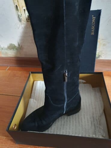 обувь для дома: Сапоги "BASCONI"зимние натуральная замша евромех цвет чёрный 38 — 9