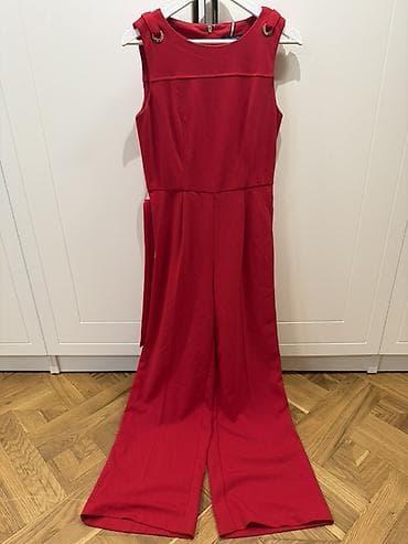 tommy helfiger: Красный женский комбинезон Tommy Hilfiger - Фасон: без рукавов, верх — 1