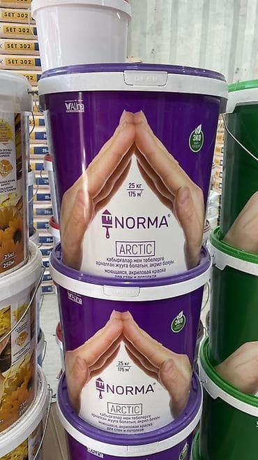 акриловая краска цена: Краска акриловая моющаяся NORMA Arctic - Назначение: для стен и — 1