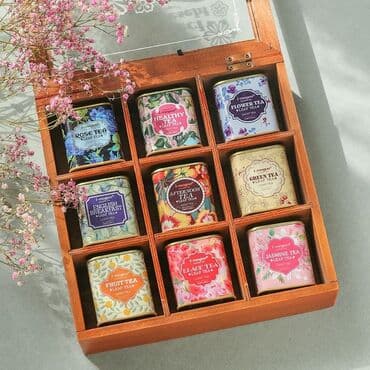 Чай в деревянной шкатулке • Подарочная сумка • Деревянный бокс (с
