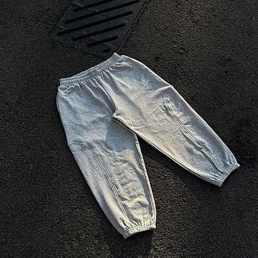 ватные штаны: Серые теплые джоггеры WAYNE. - Размер: L - Цвет: светло‑серый меланж — 4