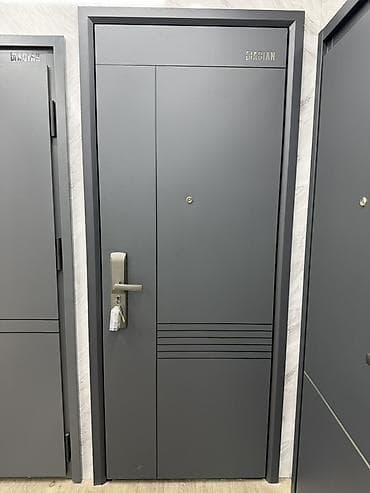 Двери для домов и квартир, Металлическая, Одностворчатая, В стиле хай-тек, цвет - Серый