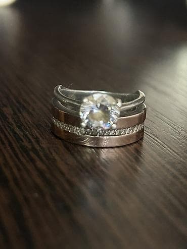 Личные вещи: Золотое Кольцо-трансформер из золота и серебра с крупным центральным — 1