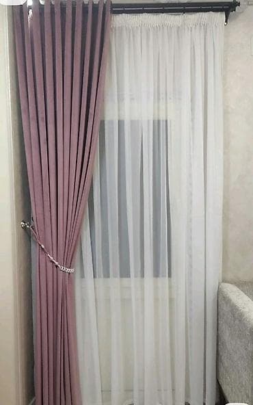 шторы в спальню: Комплект штор, Велюр, С тюлем в комплекте, Готовое изделие, Для спальни — 1