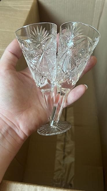 хрустальный графин: Набор из граненого стекла/хрусталя в классическом стиле: - Овальная — 10