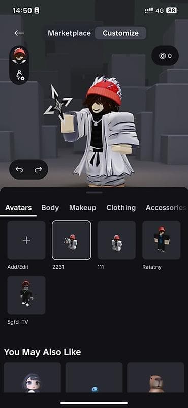 шапка: Игровой аватар для Roblox - Тематика: ниндзя/самурай. - Облик: белый — 1