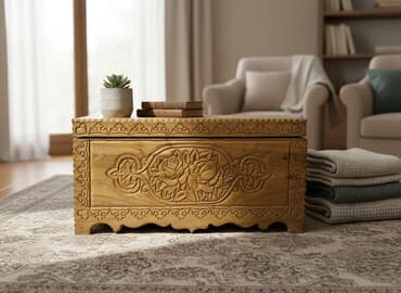 Сундук, Новый, Для белья, Дерево, Самовывоз, цвет - Коричневый