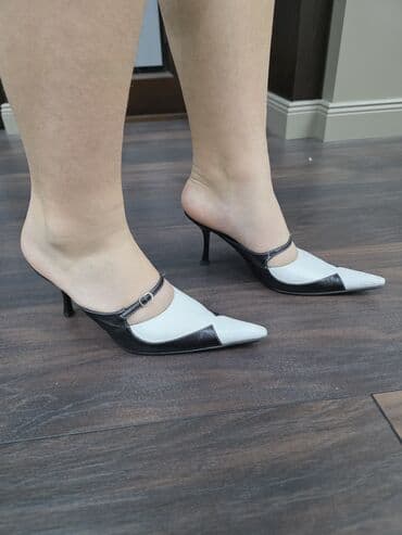 туфли черные с открытым носиком: Туфли, 37, Б/у, цвет - Черный, Самовывоз — 4