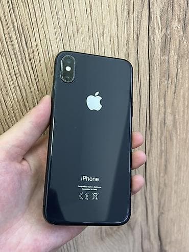IPhone X, Б/у, 64 ГБ, Space Gray, Защитное стекло, 100 %