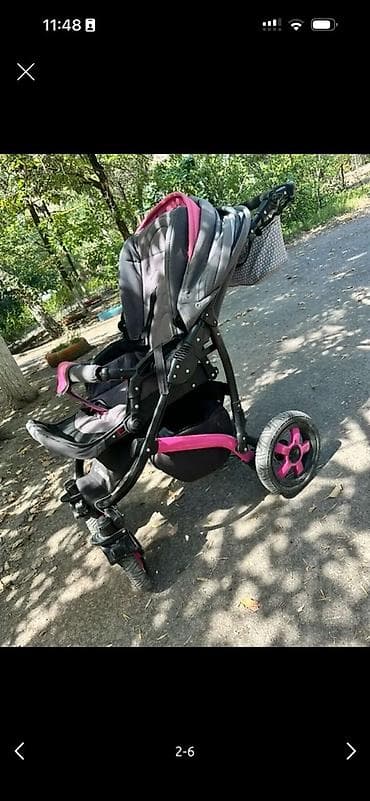 коляска для двойни бишкек: Коляска, цвет - Розовый, Б/у — 5